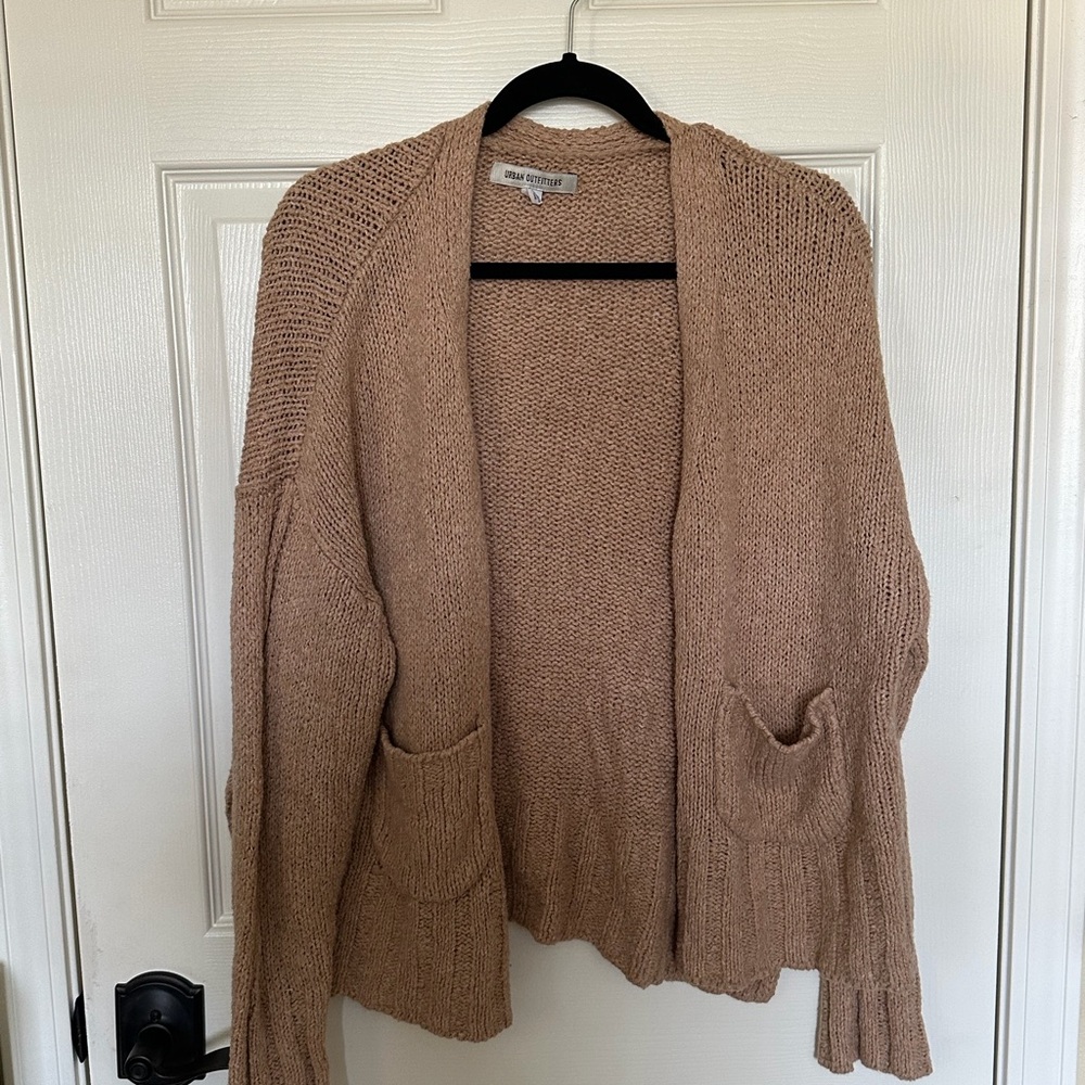 Urban Outfitters Tan Open-Front Cardigan
